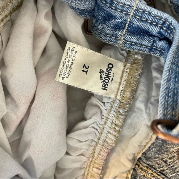 OshKosh B'Gosh Denim Overall Patchwork Bandana Dress Girls 2T - Picture 7 of 9